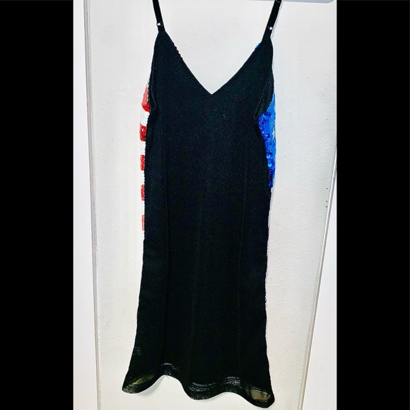 SOLD-American Flag Sequin Mini Party Dress - Picture 2 of 5